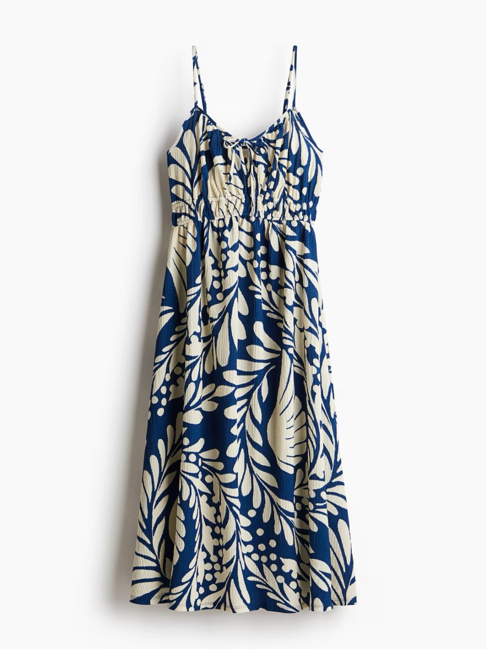 H&M Navy and Cream Botanical Maxi Dress